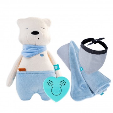 Akciós szettek SAM - Alvásérzékelő + UNI blue takaró + bib Akciós szettek SAM - Alvásérzékelő + UNI blue takaró + bib