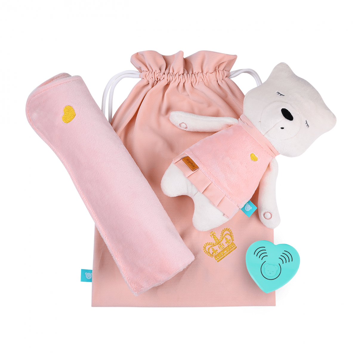 ROYAL LIMITED EDITION SOPHIE - Alvásérzékelő + takaró UNI pink + royal bag ROYAL LIMITED EDITION SOPHIE - Alvásérzékelő + takaró UNI pink + royal bag